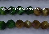 CTE1926 15.5 inches 6mm faceted nuggets colorful tiger eye beads