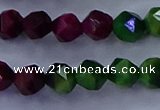 CTE1927 15.5 inches 8mm faceted nuggets colorful tiger eye beads