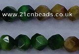 CTE1928 15.5 inches 10mm faceted nuggets colorful tiger eye beads