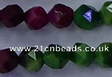 CTE1929 15.5 inches 12mm faceted nuggets colorful tiger eye beads