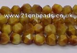 CTE1931 15.5 inches 6mm faceted nuggets golden tiger eye beads