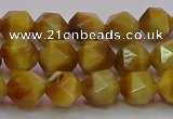 CTE1933 15.5 inches 10mm faceted nuggets golden tiger eye beads