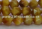 CTE1934 15.5 inches 12mm faceted nuggets golden tiger eye beads