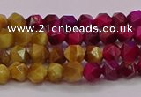 CTE1936 15.5 inches 6mm faceted nuggets mixed tiger eye beads