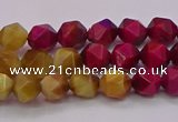 CTE1937 15.5 inches 8mm faceted nuggets mixed tiger eye beads