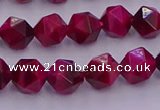 CTE1941 15.5 inches 6mm faceted nuggets red tiger eye beads