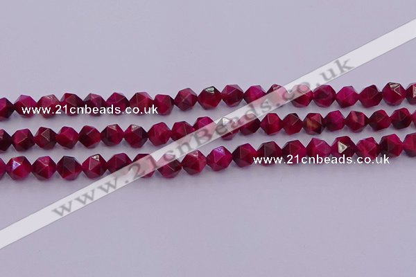 CTE1941 15.5 inches 6mm faceted nuggets red tiger eye beads