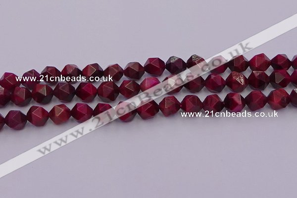 CTE1943 15.5 inches 10mm faceted nuggets red tiger eye beads