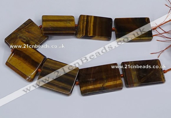 CTE1960 15.5 inches 35*45mm - 35*50mm rectangle yellow tiger eye beads