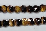 CTE197 15.5 inches 7*12mm faceted rondelle yellow tiger eye gemstone beads
