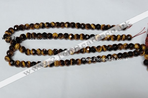 CTE197 15.5 inches 7*12mm faceted rondelle yellow tiger eye gemstone beads