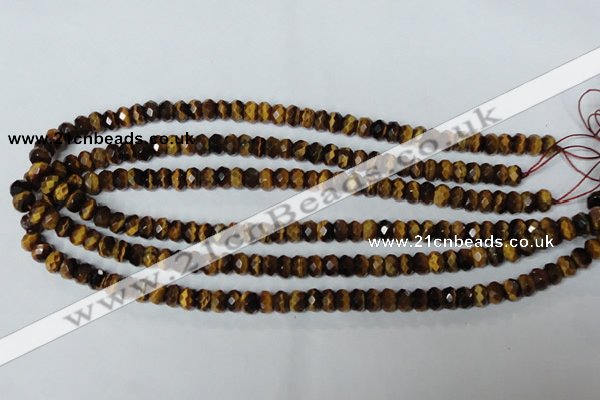 CTE198 15.5 inches 5*8mm faceted rondelle yellow tiger eye gemstone beads