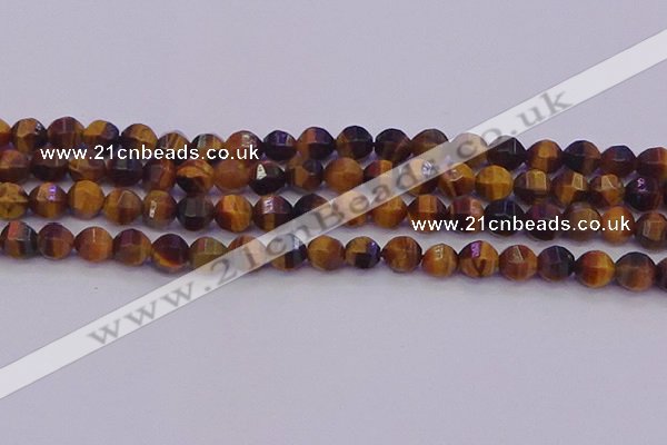 CTE1991 15.5 inches 6mm faceted round yellow tiger eye beads