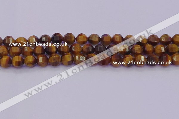 CTE1992 15.5 inches 8mm faceted round yellow tiger eye beads