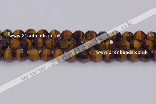 CTE1993 15.5 inches 10mm faceted round yellow tiger eye beads