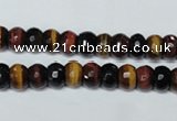 CTE200 15.5 inches 4*6mm faceted rondelle red & yellow tiger eye beads