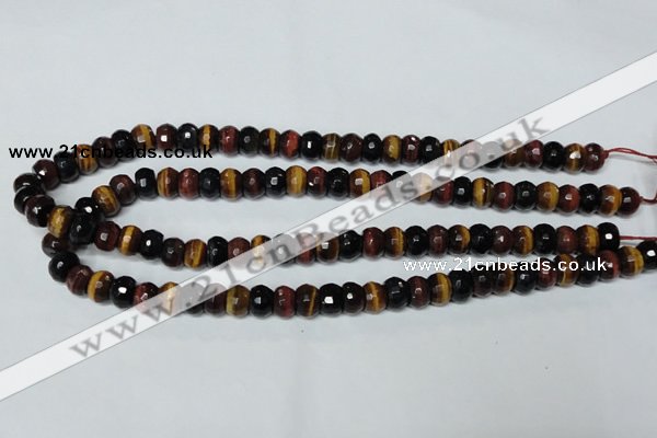 CTE200 15.5 inches 4*6mm faceted rondelle red & yellow tiger eye beads