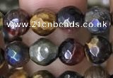 CTE2001 15.5 inches 6mm faceted round AB-color mixed tiger eye beads