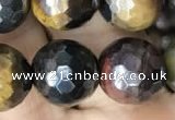 CTE2004 15.5 inches 12mm faceted round AB-color mixed tiger eye beads