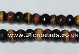 CTE201 15.5 inches 5*8mm faceted rondelle red & yellow tiger eye beads