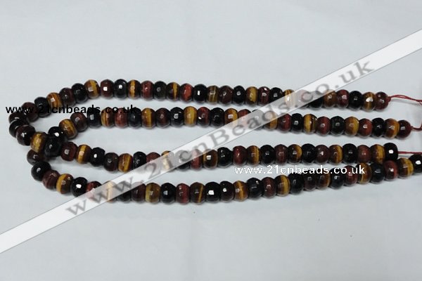 CTE201 15.5 inches 5*8mm faceted rondelle red & yellow tiger eye beads