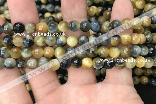 CTE2016 15.5 inches 8mm round golden & blue tiger eye beads wholesale