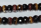 CTE202 15.5 inches 7*10mm faceted rondelle red & yellow tiger eye beads