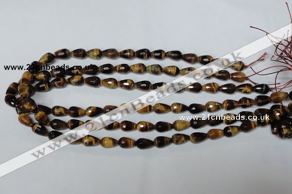 CTE204 15.5 inches 8*12mm faceted teardrop yellow tiger eye beads