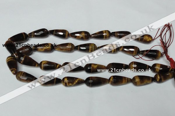 CTE205 15.5 inches 12*26mm faceted teardrop yellow tiger eye beads