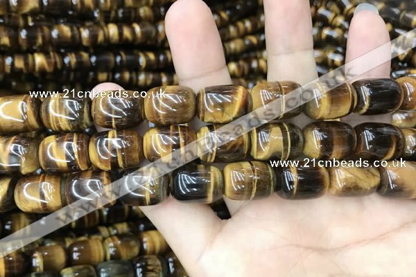 CTE2060 15.5 inches 12*16mm drum yellow tiger eye gemstone beads