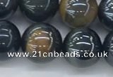 CTE2088 15.5 inches 12mm round AB-color blue & yellow tiger eye beads