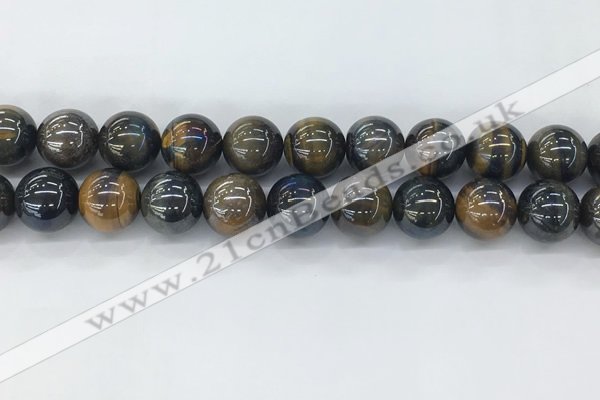 CTE2090 15.5 inches 16mm round AB-color blue & yellow tiger eye beads