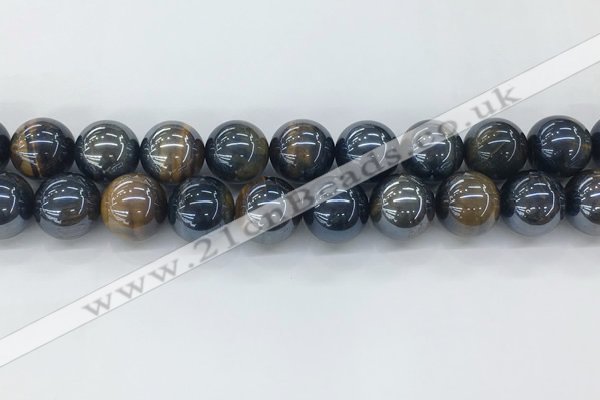 CTE2091 15.5 inches 18mm round AB-color blue & yellow tiger eye beads