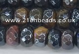 CTE2102 15.5 inches 5*8mm faceted rondelle AB-color mixed tiger eye beads