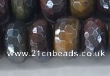 CTE2105 8*14mm faceted rondelle AB-color mixed tiger eye beads