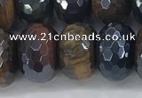 CTE2106 10*16mm faceted rondelle AB-color mixed tiger eye beads