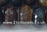 CTE2107 12*18mm faceted rondelle AB-color mixed tiger eye beads