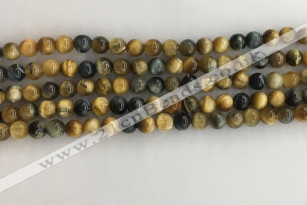 CTE2120 15.5 inches 6mm round golden & blue tiger eye beads