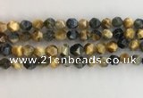 CTE2126 15.5 inches 8mm faceted nuggets golden & blue tiger eye beads