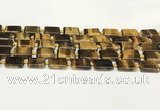 CTE2132 15.5 inches 13*18mm rectangle yellow tiger eye beads