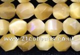 CTE2135 15.5 inches 6mm faceted nuggets golden tiger eye beads