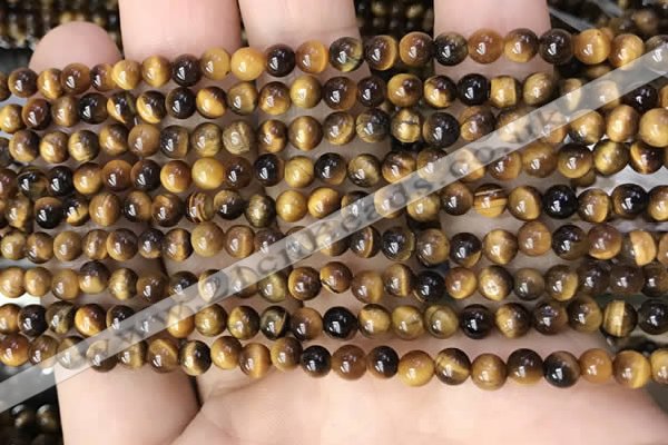 CTE2145 15.5 inches 4mm round yellow tiger eye beads wholesale