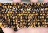 CTE2156 15.5 inches 4mm round yellow tiger eye gemstone beads