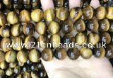 CTE2162 15.5 inches 14mm round yellow tiger eye gemstone beads