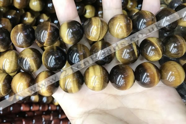 CTE2165 15.5 inches 20mm round yellow tiger eye gemstone beads