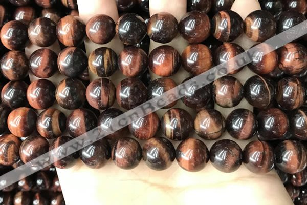 CTE2184 15.5 inches 12mm round red tiger eye gemstone beads