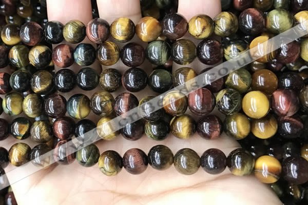 CTE2192 15.5 inches 8mm round mixed tiger eye beads wholesale