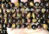 CTE2194 15.5 inches 12mm round mixed tiger eye beads wholesale