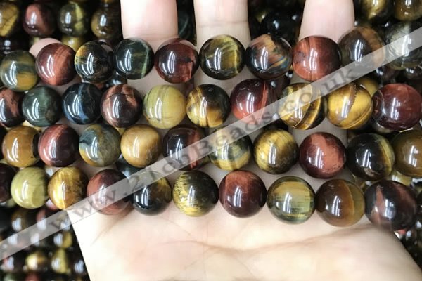 CTE2195 15.5 inches 14mm round mixed tiger eye beads wholesale