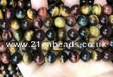 CTE2204 15.5 inches 12mm round mixed tiger eye gemstone beads